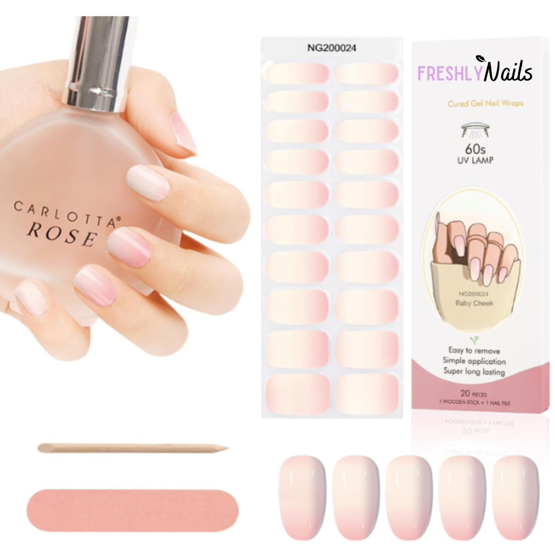 NUDE GRADIENT - SEMI-CURED UV GEL NAIL STICKER KIT