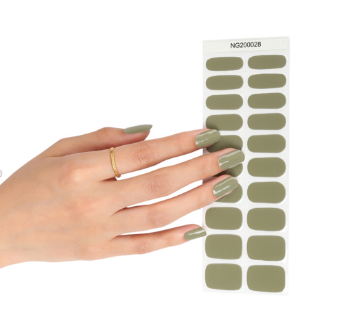 MOUNTAIN GREEN - SEMI CURED UV GEL NAIL STICKER KIT